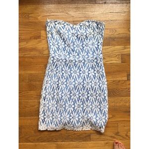 AQUA STRAPLESS DRESS